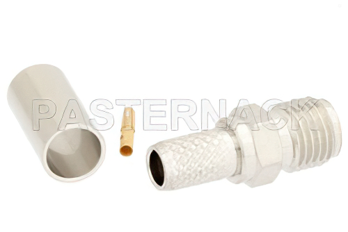 SMA Female Connector Crimp/Solder Attachment for RG58, RG303, RG141, PE-C195, PE-P195, LMR-195
