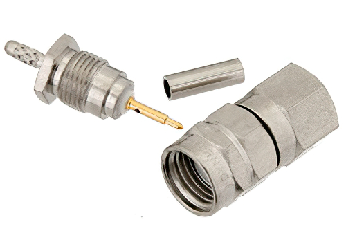 RT SMA Male Connector Crimp/Solder Attachment For RG178, RG196