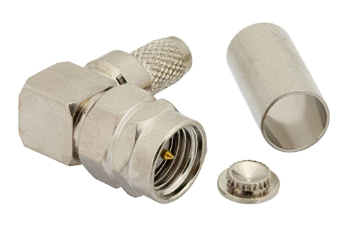 RT SMA Male Right Angle Connector Crimp/Solder Attachment For RG58