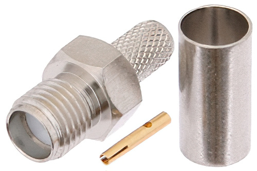 RT SMA Female Connector Crimp/Solder Attachment For RG58