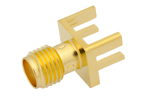 RT SMA Female Connector Solder Attachment .062 inch End Launch PCB, .030 inch Diameter