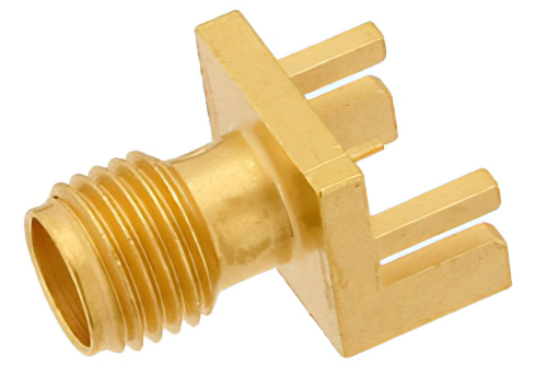 SMA Female Connector Solder Attachment .047 inch End Launch PCB, .020 inch x .010 inch Contact