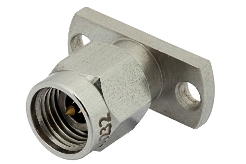 2.92mm Male Field Replaceable Connector 2 Hole Flange Mount .012 inch Pin, .481 inch Hole Spacing