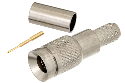 1.0/2.3 Plug Connector Crimp/Solder Attachment for RG58, RG303, RG141, PE-C195, PE-P195, LMR-195, 0.195 inch