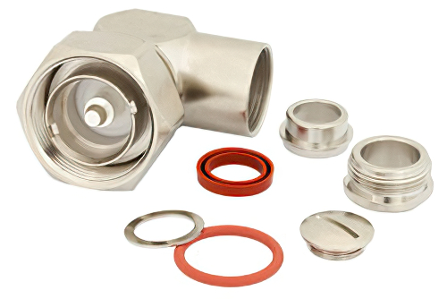 7/16 DIN Male Right Angle Connector Clamp/Solder Attachment for RG14, RG217