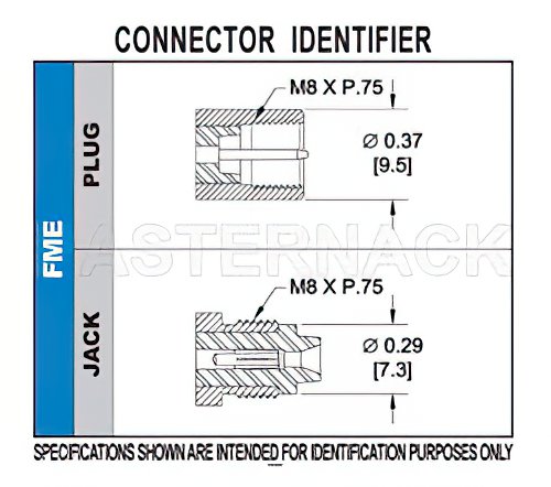 FME Plug Connector Crimp/Solder Attachment For RG174, RG316, RG188