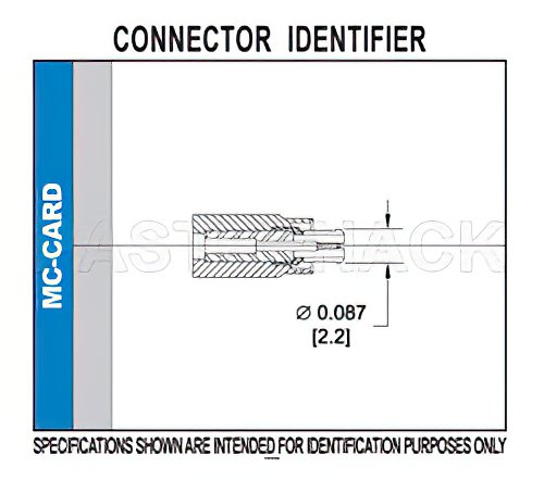 MC-Card Plug Right Angle Connector Crimp/Solder Attachment for RG174, RG316, RG188, LMR-100, PE-B100, PE-C100, 0.100 inch