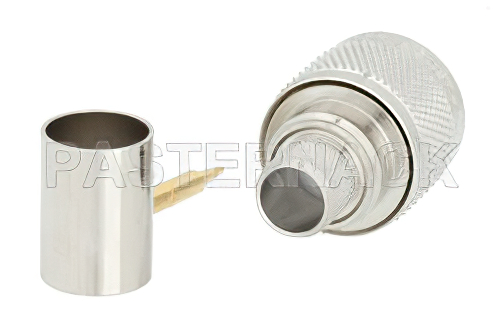 N Male Connector Crimp/Solder Attachment for RG213, RG215, RG8