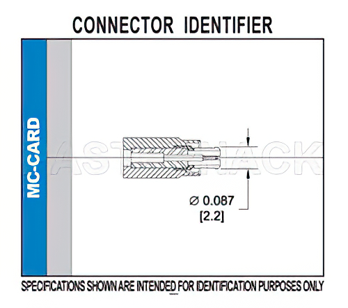 MC-Card Plug Right Angle Connector Crimp/Solder Attachment For RG178, RG196