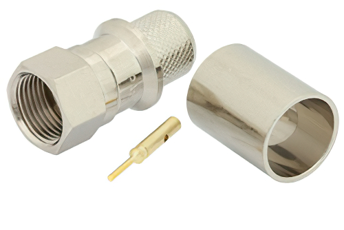 75 Ohm F Male Connector Crimp/Solder Attachment for RG11, RG216, RG144