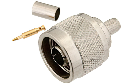 N Male Connector Crimp/Solder Attachment for RG59, RG62, RG71