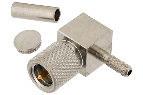 10-32 Male Right Angle Connector Crimp/Solder Attachment for RG178, RG196