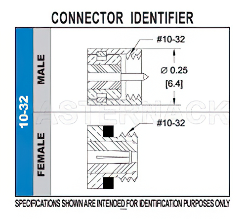 10-32 Female Right Angle Connector Solder Attachment Thru Hole PCB, .200 inch x .067 inch Hole Spacing