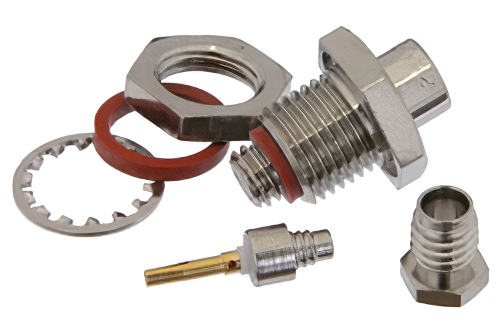 10-32 Female Bulkhead Connector Clamp/Solder Attachment For RG174, RG316, RG188, .295 inch D Hole