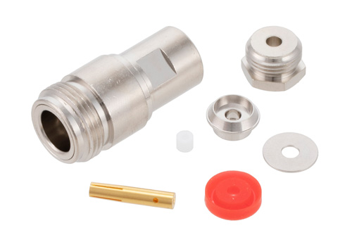 N Female Connector Clamp/Solder Attachment For RG174, RG316, RG188