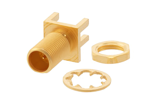 RP MCX Jack Bulkhead Connector Solder Attachment End Launch PCB, .177 inch D Hole