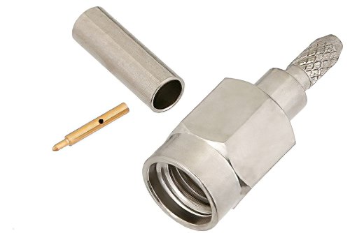 SSMA Male Connector Crimp/Solder Attachment for RG178, RG196