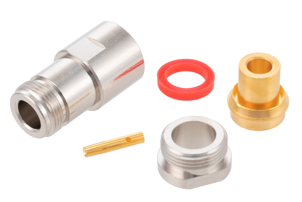 N Female Connector Clamp/Solder Attachment For PE-SR401AL, PE-SR401FL, RG401