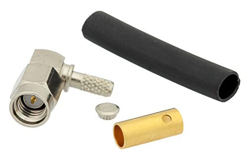 SSMA Male Right Angle Connector Solder Attachment For RG174, RG316, RG188