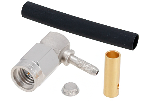 SSMA Male Right Angle Connector Solder Attachment For RG178, RG196
