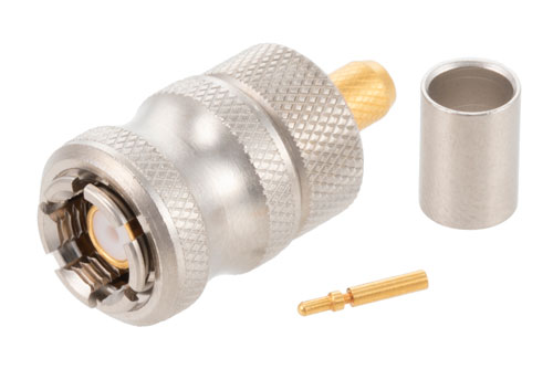 SMA Male QD Connector Crimp/Solder Attachment for PE-C195, PE-P195, RG58, RG141, RG303, LMR-195, 0.195 inch