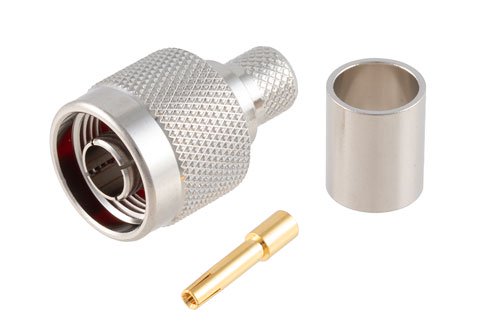 RP-N Plug Connector Crimp/Solder Attachment for PE-C400, PE-B400, PE-B405, LMR-400, LMR-400-DB, LMR-400-UF