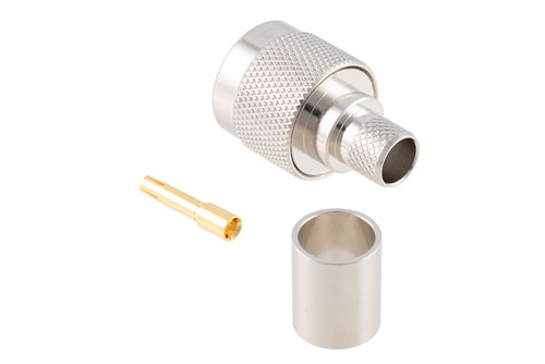 RP-N Plug Connector Crimp/Solder Attachment for PE-C400, PE-B400, PE-B405, LMR-400, LMR-400-DB, LMR-400-UF