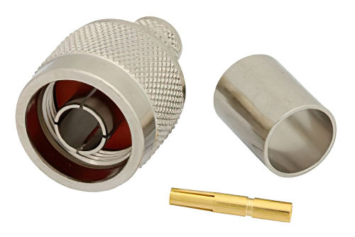 RP N Male Connector Crimp/Solder Attachment for RG213, RG8, RG215