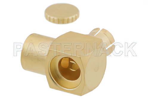 Mini SMP Female Right Angle Connector Solder Attachment for PE-SR405AL, PE-SR405FL, PE-SR405FLJ, PE-SR405TN, RG405