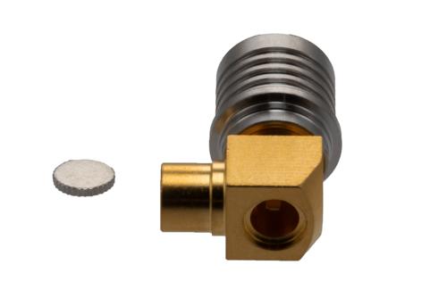 QMA Male Right Angle Connector Solder Attachment for PE-SR402AL, PE-SR402FL, PE-SR402FLJ, PE-SR402TN, RG402
