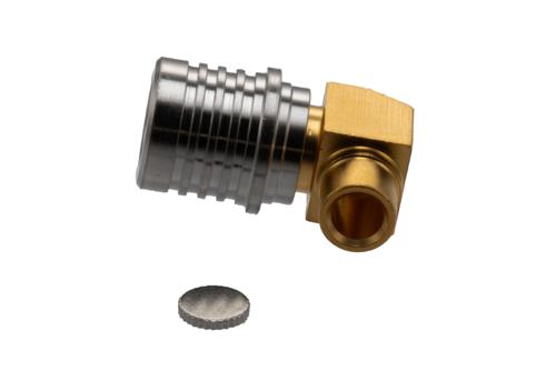 QMA Male Right Angle Connector Solder Attachment for PE-SR402AL, PE-SR402FL, PE-SR402FLJ, PE-SR402TN, RG402