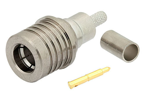QMA Male Connector Crimp/Solder Attachment for RG316-DS, RG188-DS