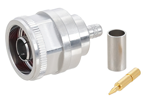 N Male Connector Crimp/Crimp Attachment for PE-C195, PE-P195, RG58, RG141, RG303, LMR-195, 0.195 inch