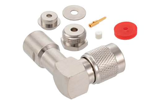 TNC Male Right Angle Connector Clamp/Solder Attachment For RG174, RG316, RG188