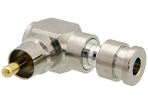 75 Ohm RCA Male Right Angle Connector Compression Attachment For Mini 59, PE-B159