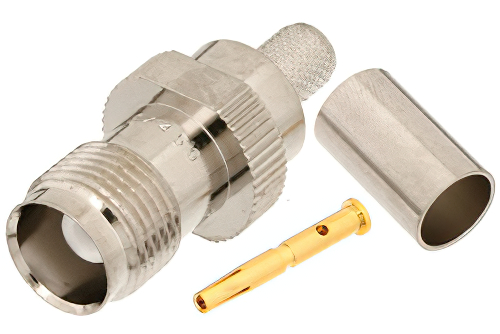 TNC Female Connector Crimp/Solder Attachment for RG59B/U, RG62, RG71