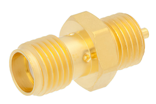 SMA Female Bulkhead Mount Precision Connector Solder Attachment Stub Terminal, .250 inch Diameter