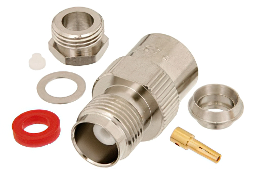 TNC Female Connector Clamp/Solder Attachment for RG59B/U, RG62, RG71