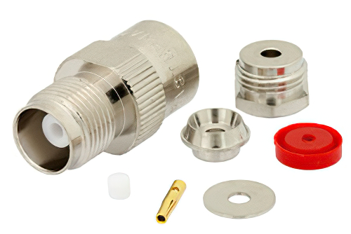 TNC Female Connector Clamp/Solder Attachment For RG174, RG316, RG188
