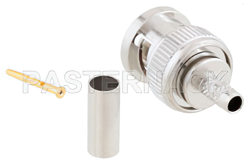 75 Ohm BNC Male Connector Crimp/Solder Attachment for 1855A-BK, 1855A-BL, 1855A-BR, 1855A-GR, 1855A-GY, 1855A-OR, 4855R-BK, 4855R-BL, 4855R