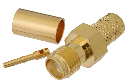 SMA Female Connector Crimp/Solder Attachment for PE-C240, RG8X, 0.240 inch, LMR-240, LMR-240-DB, LMR-240-UF, B7808A
