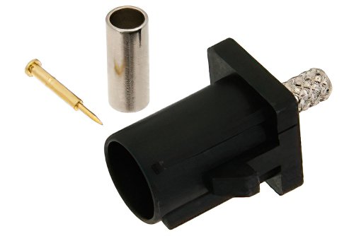 FAKRA Plug Connector Crimp/Solder Attachment for RG174, RG316, RG188, .100 inch, PE-B100, PE-C100, LMR-100, Black Color
