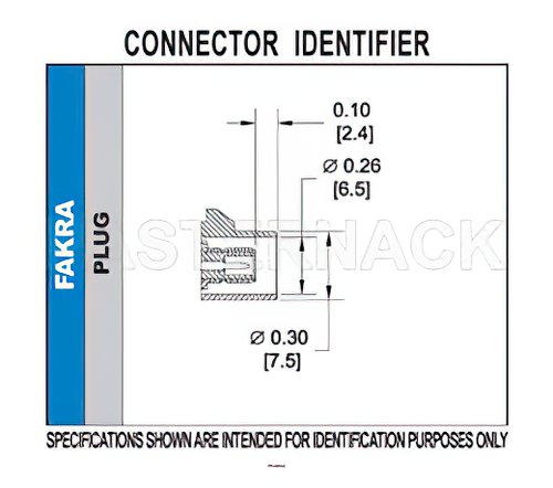 FAKRA Plug Connector Solder Attachment Thru Hole PCB, Black Color