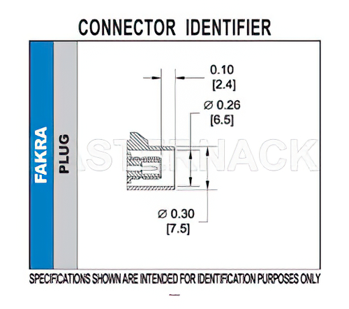 FAKRA Plug Connector Solder Attachment Thru Hole PCB, Blue Color