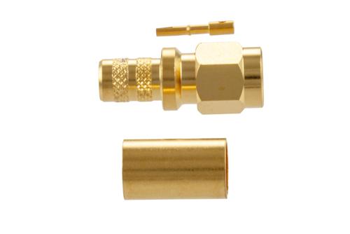 RP-SMA Male Connector Crimp/Solder Attachment for PE-C240, RG8X, .240 inch, LMR-240, LMR-240-DB, LMR-240-UF