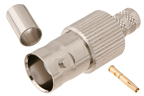 BNC Female Connector Crimp/Solder Attachment for PE-C240, RG8X, .240 inch, LMR-240, LMR-240-DB, LMR-240-UF