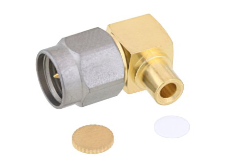 SMA Male Right Angle Connector Solder Attachment for PE-SR405AL, PE-SR405FL, PE-SR405FLJ, PE-SR405TN, RG405