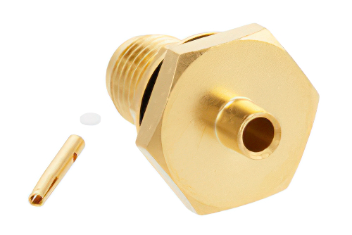 SMA Female Bulkhead Mount Connector Solder Attachment for PE-SR405AL, PE-SR405FL, PE-SR405FLJ, PE-SR405TN, RG405