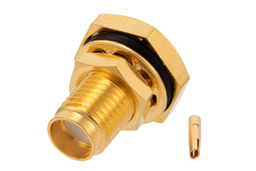 SMA Female Bulkhead Mount Connector Solder Attachment for PE-SR402AL, PE-SR402FL, PE-SR402FLJ, PE-SR402TN, RG402