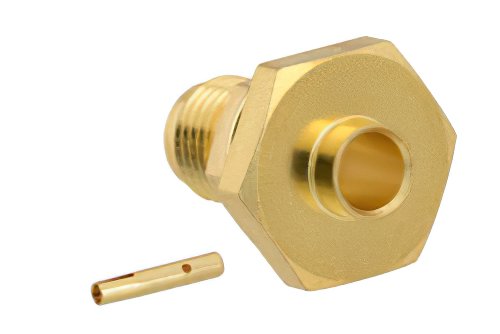SMA Female Bulkhead Mount Connector Solder Attachment for PE-SR402AL, PE-SR402FL, PE-SR402FLJ, PE-SR402TN, RG402
